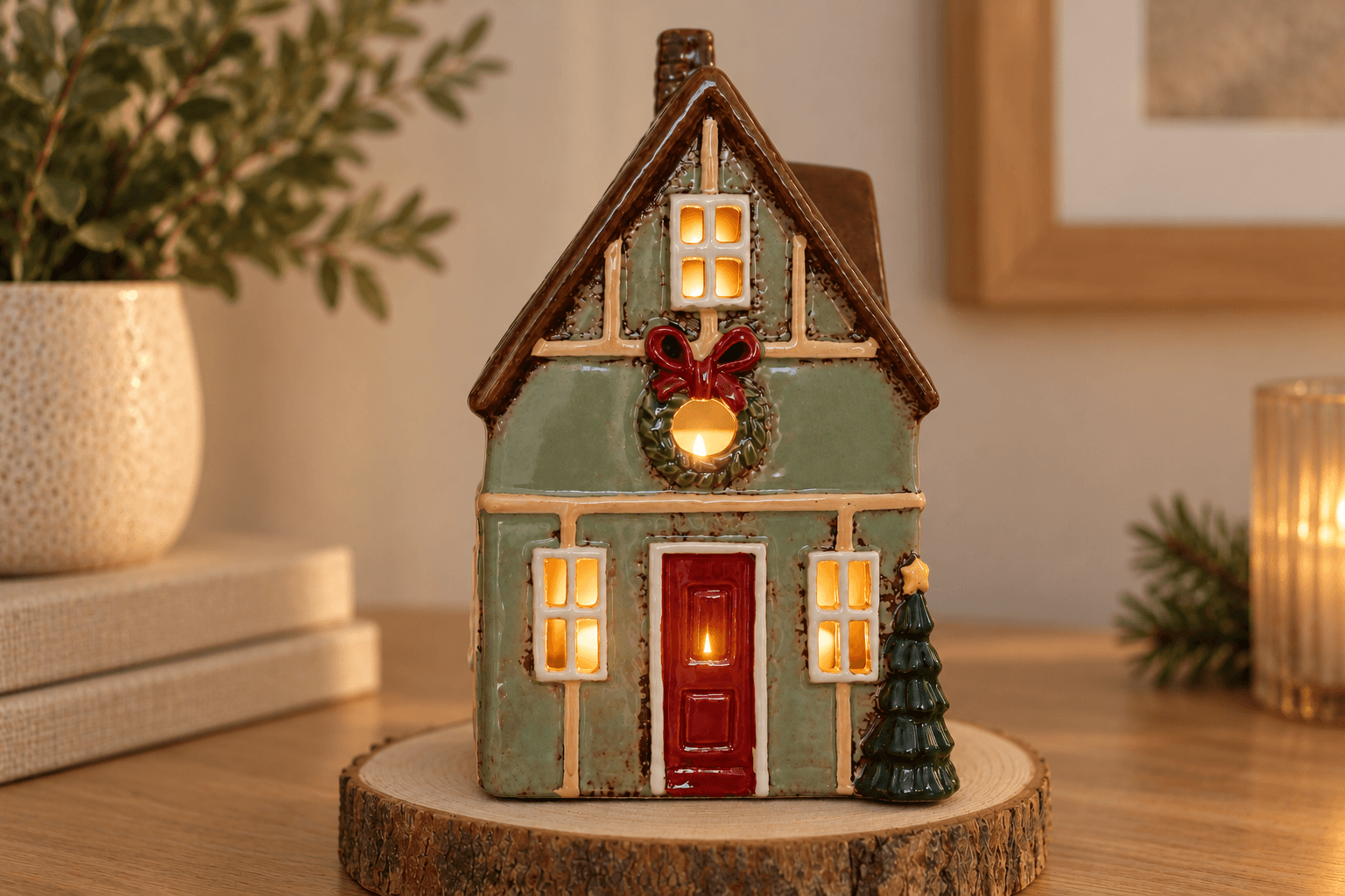 Green Festive Candle House